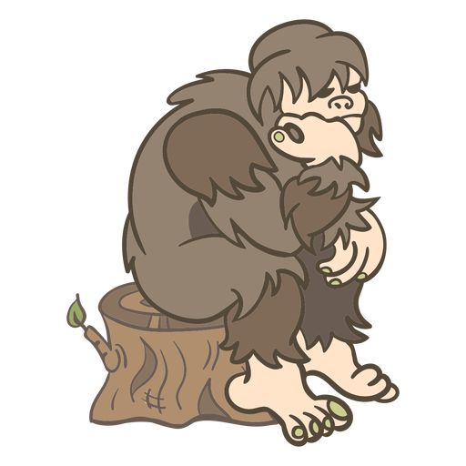 Sitting sasquatch illustration PNG Design