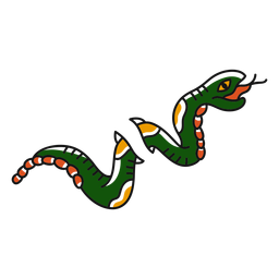 Ilustración de serpiente larga vieja escuela Diseño PNG