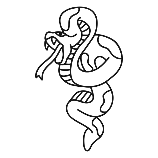 Ilustração de traço de cobra Desenho PNG