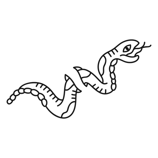 Ilustraci?n de animal de serpiente de trazo Diseño PNG
