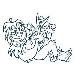 Ilustración de yeti de trazo Diseño PNG