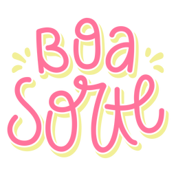 Letras elegantes de boa sorte Desenho PNG