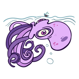 Schwimmen Kraken Illustration PNG-Design