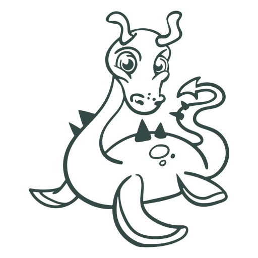 Uncolored mythical creature illustration PNG Design
