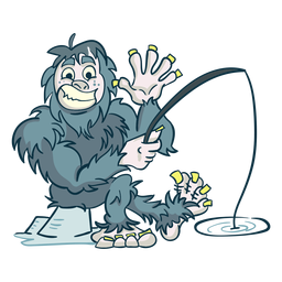 Waving yeti illustration PNG Design