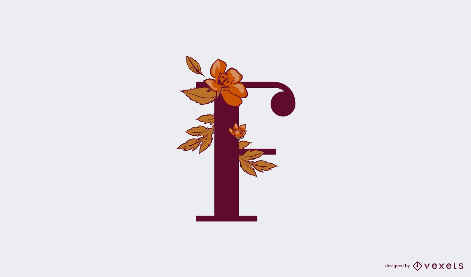 Modelo de logotipo floral com letra f