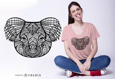 Projeto do t-shirt do Koala da mandala Projeto do t-shirt do Koala da mandala