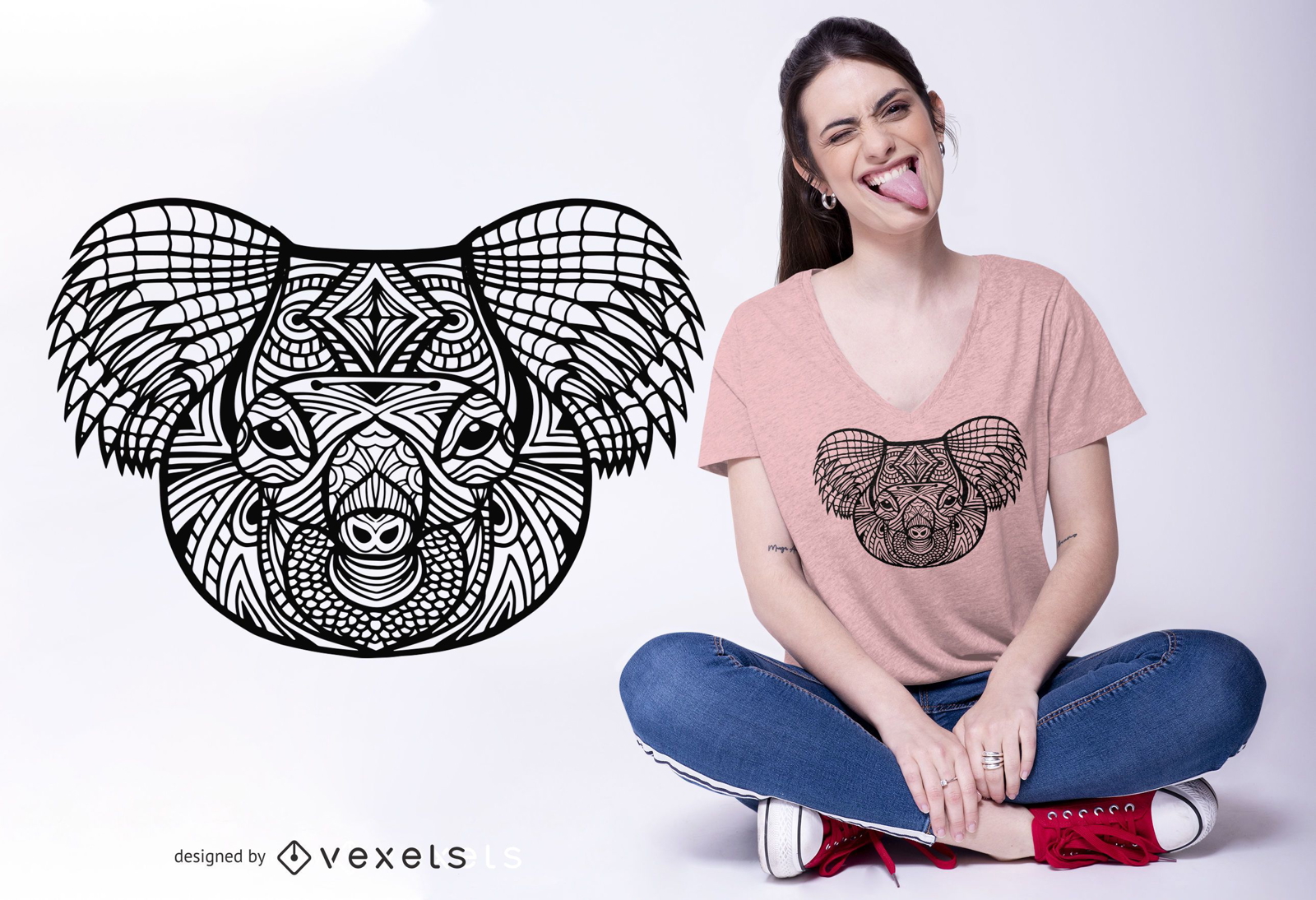 Diseño de camiseta Mandala Koala