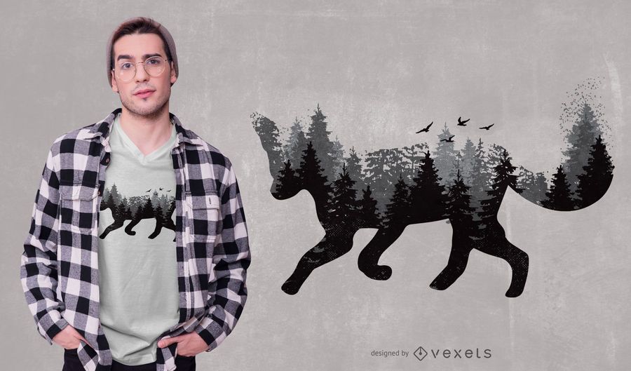 Diseño de camiseta Forest Fox Animal Diseño de camiseta Forest Fox Animal