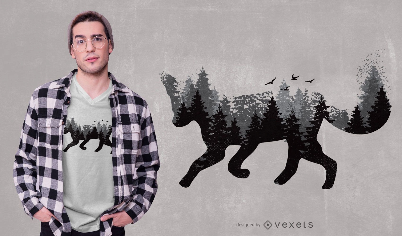 Forest Fox Animal T-shirt Design
