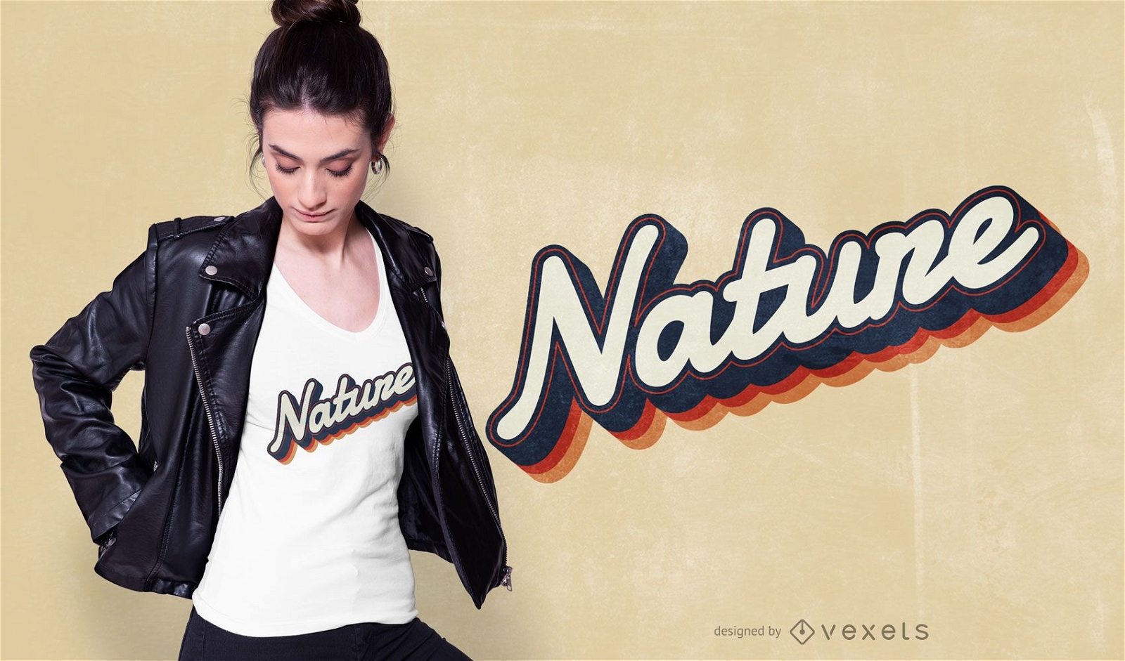 Diseño de camiseta Nature Lettering