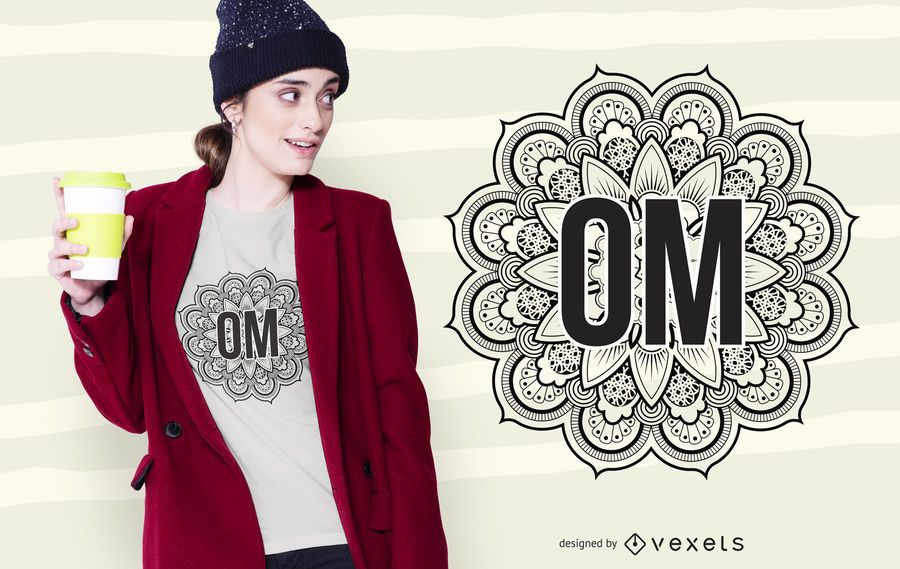 Diseño de camiseta Mandala Om Diseño de camiseta Mandala Om