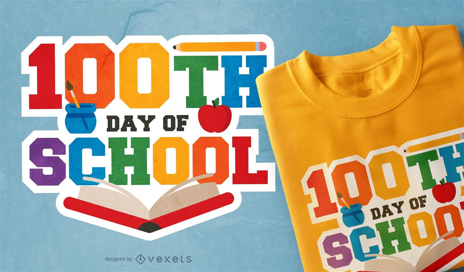 Design de camisetas do 100? dia escolar