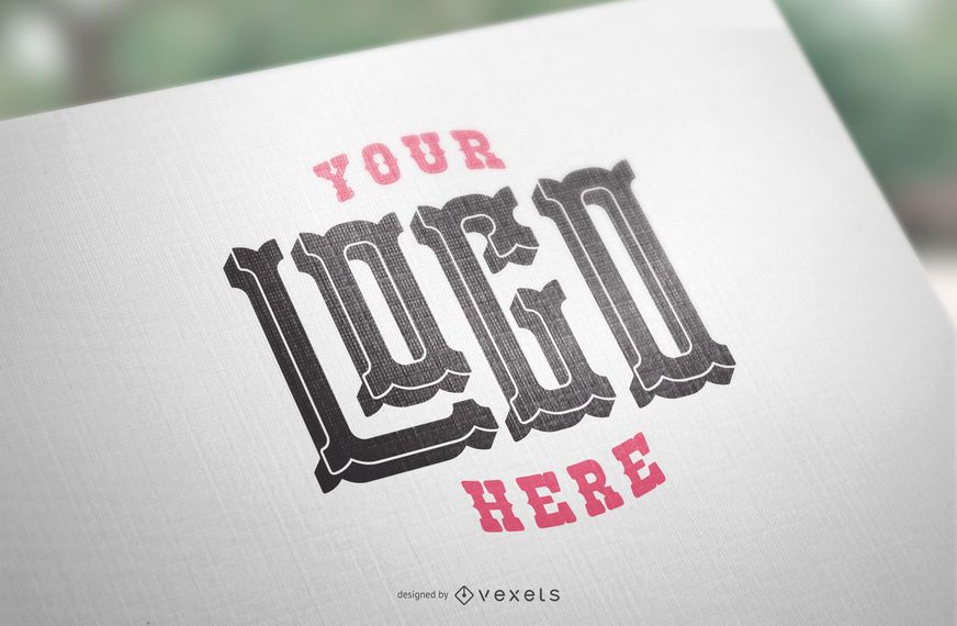 Maquete de papel do logotipo Maquete de papel do logotipo
