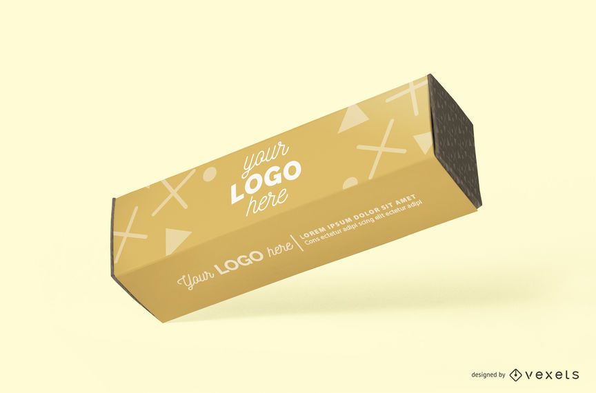 Maquete de caixa de papelão longa Maquete de caixa de papelão longa