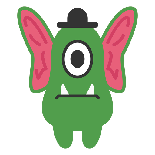 Big ears monster cartoon PNG Design