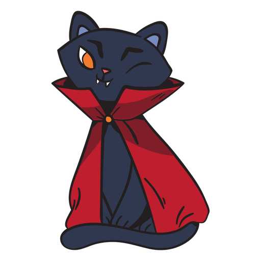 Dracula-Cartoon der schwarzen Katze PNG-Design