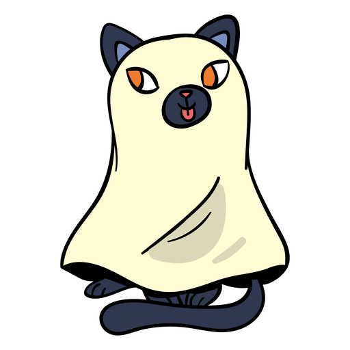 Geistkarikatur der schwarzen Katze PNG-Design