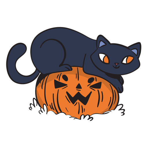 Dibujos animados juguetones gato negro Diseño PNG