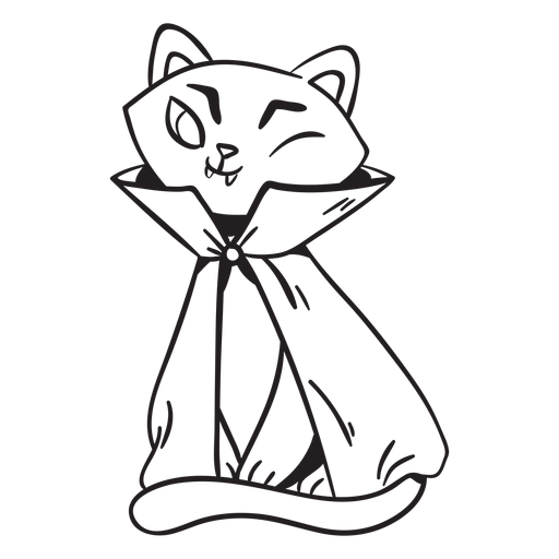 Desenho de gato drácula Desenho PNG