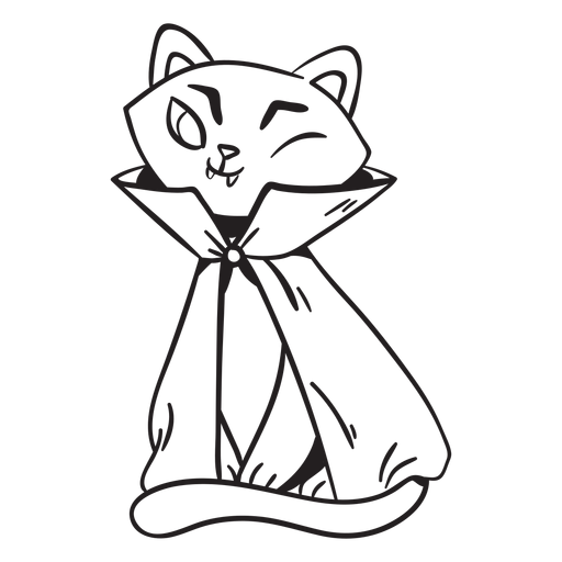 Dibujo de gato drácula Diseño PNG