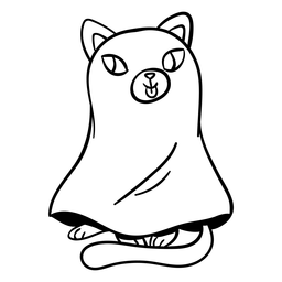 Bosquejo de gato fantasma Diseño PNG