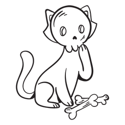 Desenho de crânio de gato Desenho PNG