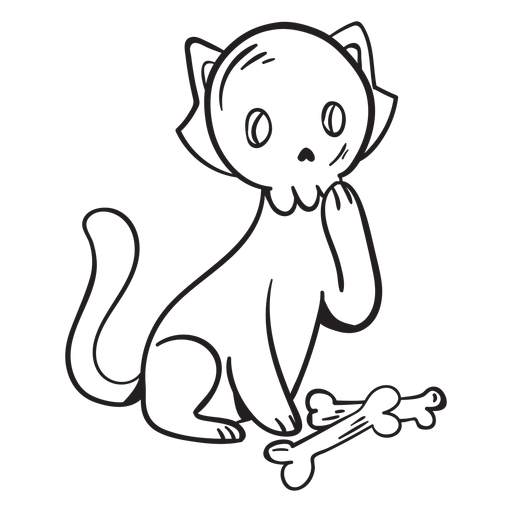 Katzenschädelkarikatur PNG-Design