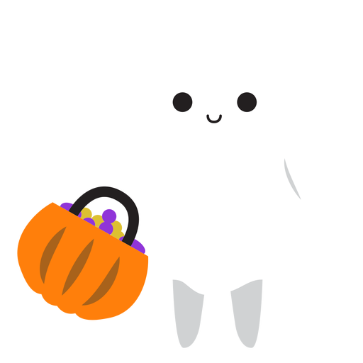 Cute ghost shopping cartoon PNG Design