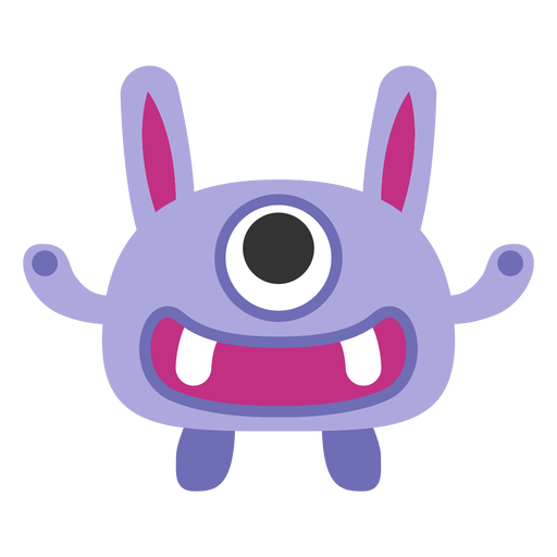 Desenho fofo de monstro de um olho s? Desenho PNG