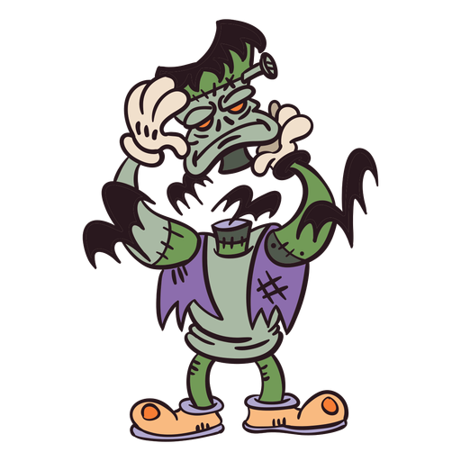 Frankenstein Monster Cartoon PNG-Design