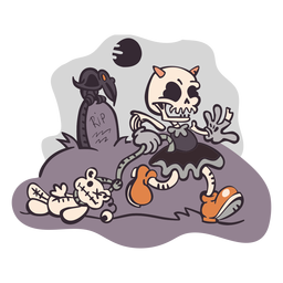 Graveyard ghost cartoon PNG Design
