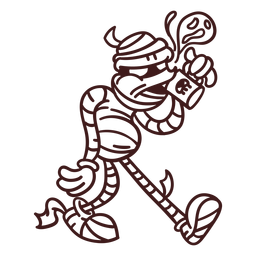 Mumie nippt Skizze PNG-Design