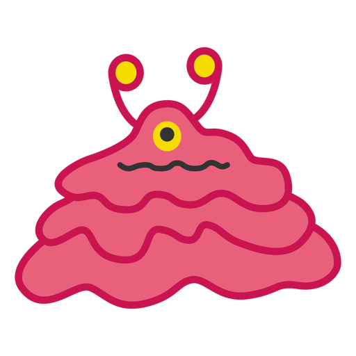 Pink one eyed blob cartoon PNG Design