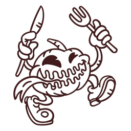 Bosquejo del monstruo de calabaza Diseño PNG