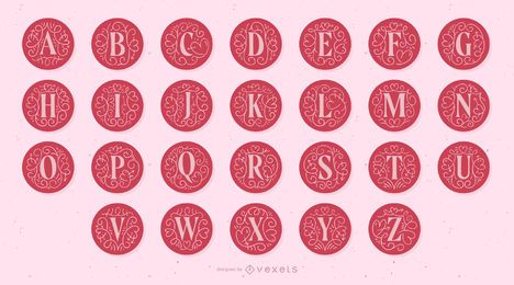 Valentine's Day Monogram Letter Alphabet Valentine's Day Monogram Letter Alphabet