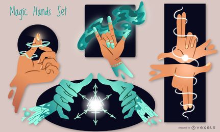 Ilustraciones de manos mágicas Ilustraciones de manos mágicas