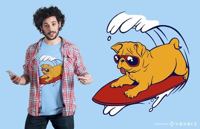 Design de camiseta Pug surf Design de camiseta Pug surf