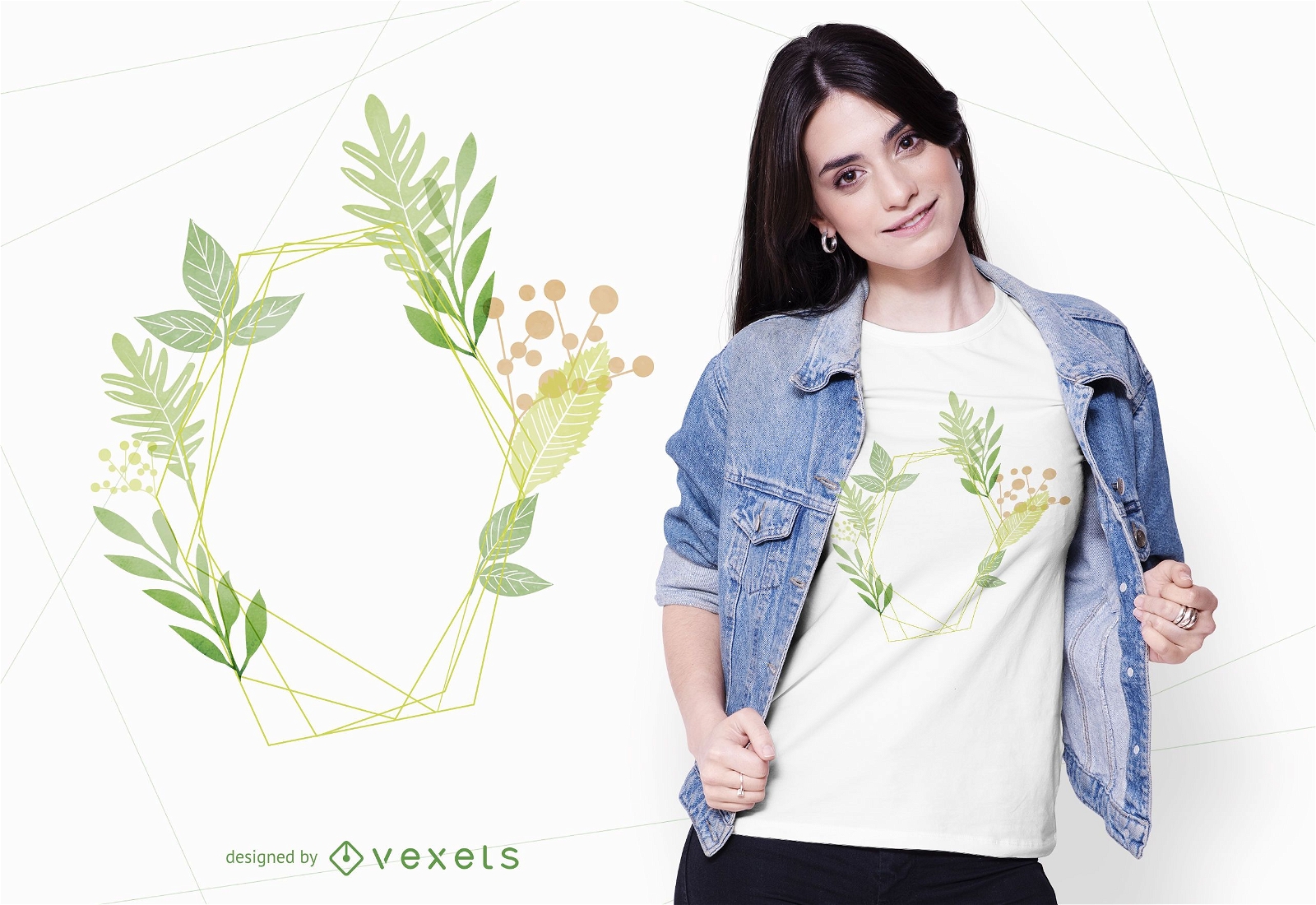 Projeto de camisetas de plantas em aquarela