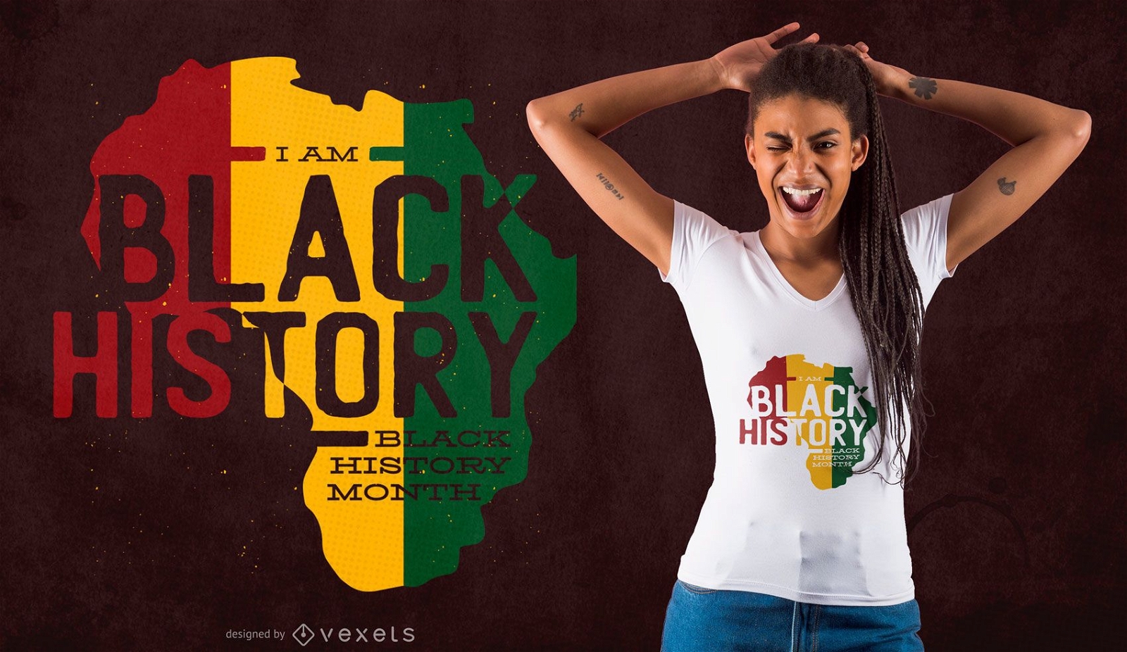 Diseño de camiseta de África del Mes de la Historia Negra