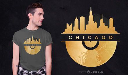Diseño de camiseta Chicago Skyline de vinilo Diseño de camiseta Chicago Skyline de vinilo
