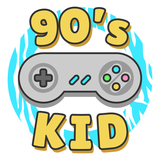 90s kid lettering joystick PNG Design