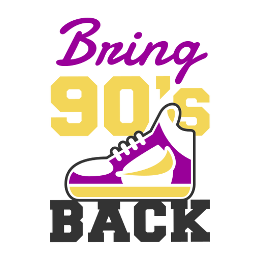 90s lettering sneaker PNG Design