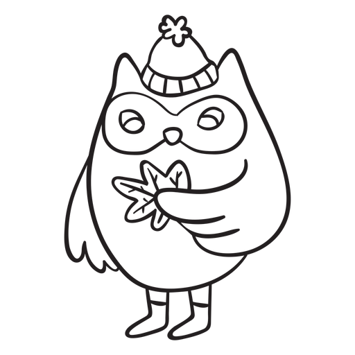 Autumn owl stroke PNG Design