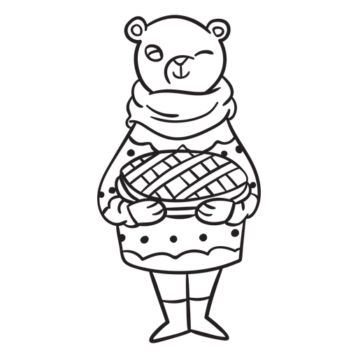 Torta de urso Desenho PNG