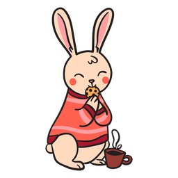 Cartoon flat rabbit animal PNG Design