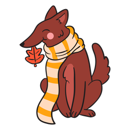 Zorro de dibujos animados sonriendo Diseño PNG
