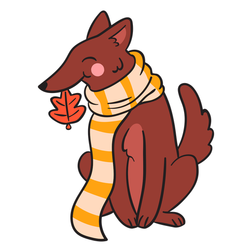 Cartoon fox smiling PNG Design