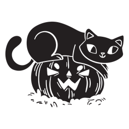 Cat halloween black pumpkin PNG Design