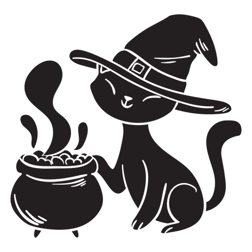 Gato veneno de bruxa de halloween Desenho PNG